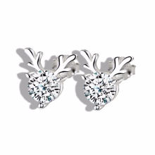 Silver Stud Reindeer Earrings Stud Earrings For Girls